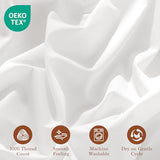 REDASW 100% Egyptian Cotton Sheet Set 4 Pcs Queen Size Sheets 1000 Thread Count Breathable Soft Bedding Set Fitted Sheet with 16" Deep Pocket (Queen, White) REDASW