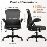 Office Chair, Ergonomic Home Computer Desk Chairs, Comfy Breathable Mesh Chair with Adjustable Lumbar Support Flip-up Armrests, Executive Task Chair with High Back for Home Office Rolling Swivel Chair BestGlory