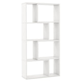Tangkula 5 Tier Geometric Bookshelf, 48”H Freestanding 8-Cube Open Bookcase, Wooden Storage Display Shelf, 2 Anti-Toppling Devices, 8 Cubes Home Office Decor Room Divider for Living Room (1, White) Tangkula