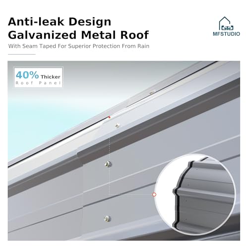 MFSTUDIO RV Carport 14x25 ft, Outdoor Heavy Duty Carports, Height 13 ft for Large RVs Metal Shed Canopy Shelters Garage Shelter Shade Car Ports with Galvanized Roof for Cars, Truck and Boats ﻿ MFSTUDIO