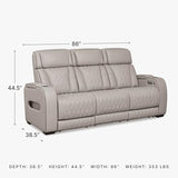 Signature Design by Ashley Boyington Contemporary Leather Match Power Reclining Sofa with USB Charging Ports, LED Lights and Adjustable Headrest, Light Gray Signature Design by Ashley