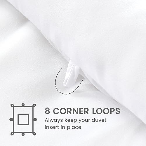SLEEP ZONE Twin/Twin XL Size Comforter Set Duvet Insert, Down Alternative Reversible Comforter, Lightweight, Soft and Breathable Bedding All Season, Square Quilting White SLEEP ZONE