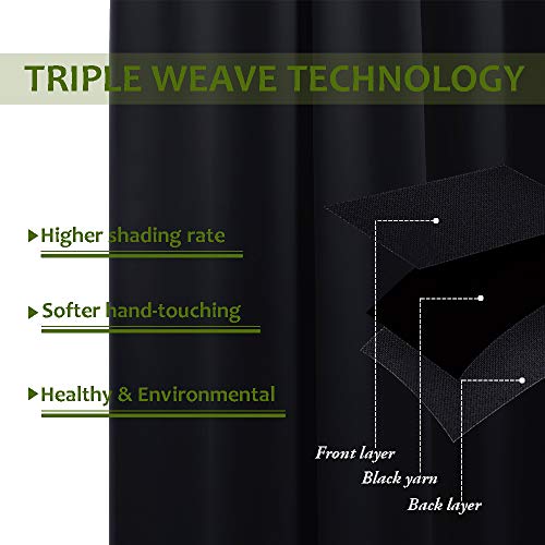 NICETOWN Room Separating Divider, Room Divider Curtain Screen Partition, Function Thermal Blackout Patio Door Panel, Sliding Door Insulated Curtain for Patio, Black, 8.3ft Wide x 10ft Long NICETOWN