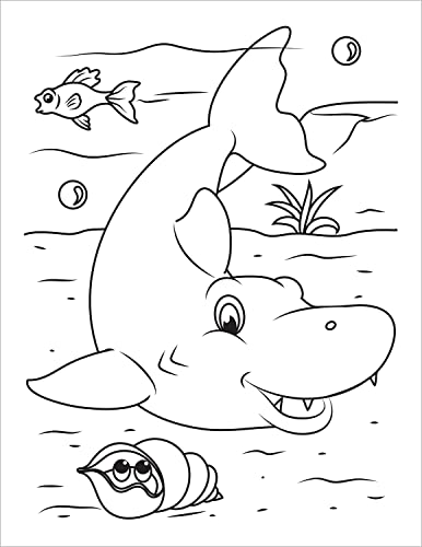 Ocean Coloring Book: Fish & Underwater Sea Animals to Color for Kids Ages 4-8 (Coloring Books for Kids) WoodArtSupply