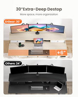 ErGear Electric Standing Desk with 4 Drawers, Height Adjustable Desk with Storage, C-Clamp Mount Compatible, Computer Home Office Table with Cable Management Tray ErGear