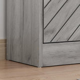 FUNISIR Shoe Storage Cabinet with 3 Flip Drawers, Slim Shoe Cabinet for Entryway, Hidden Shoe Organizer, Wooden Narrow Shoe Rack Cabinet with Removable Shelf, Grey FUNISIR