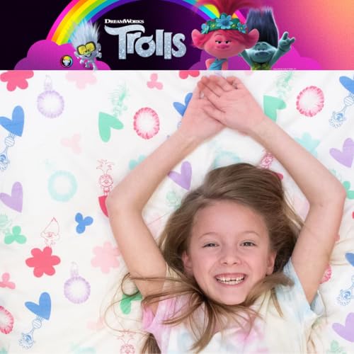 DreamWorks Trolls Kids Luxury Bedding Super Soft Premium Cotton 3 Piece Sheet Set, Twin, (Officially Licensed Product) by Franco Franco