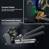 SCULPFUN RA Pro Max 4 in 1 Rotary Roller Chuck, Laser Roller Engraving Machine, 180° Adjustable Angle Dual Wheel Extension Bracket Cylindrical Object Processing for S9 S30 Ultra Series Laser Engraver SCULPFUN