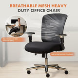 Sweetcrispy Big and Tall Office Desk Chair with Lumbar Support, 500lbs Heavy Duty Mesh Ergonomic Computer Chair with 4D Armrest and Wide Comfy Seat, Wheels for Adult Sweetcrispy