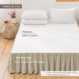 BISELINA French Linen Bed Skirt with Pleated Frills 14-Inch Tailored Drop Natural Flax Cotton Blend Dust Ruffle Soft Cozy Farmhouse Bedding (14" Twin, Linen) BISELINA