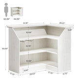 Tribesigns Bar Cabinet, L-Shaped Home Bar Table with Stemware Racks, 4-Tier Corner Bar Unit Liquor Wine Bar Table Reception Desk for Home Pub, White Tribesigns