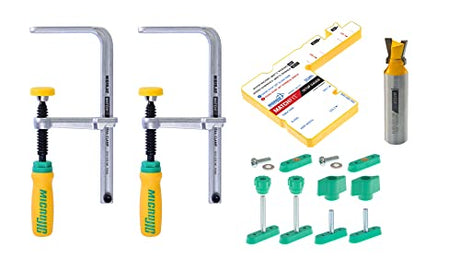 MICROJIG Matchfit DVC-1177K2 Dovetail Clamp Pro, Green/Yellow/Silver MICRO JIG