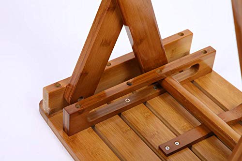 URFORESTIC Shower Bench-Bamboo Folding Shower Stool Seat Chair Fully Assembled-Hold Up to 500 LBS URFORESTIC