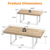 Zevemomo 63"-78.7" Expandable Dining Table, 6-10 Extendable Dining Table, Rectangle Conference Table, Farmhouse Kitchen Table with Slide Track, Tapered U-Shaped Wood Legs for Office, Living Room-Oak Zevemomo
