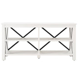 Henn&Hart Rectangular TV Stand for TV's up to 55" in White, TV Stands for the Living Room Henn&Hart