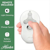 Hunter Fan Dempsey Low Profile Ceiling Fans with Lights and Remote, Flush Mount Ceiling Fan with Lights, Metal, Brushed Nickel Finish, 44 Inch LED Hunter