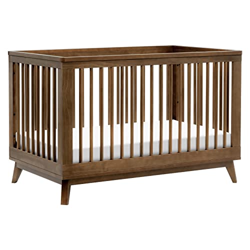 Babyletto Scoot 3-in-1 Convertible Crib with Toddler Bed Conversion Kit in Natural Walnut, Greenguard Gold Certified - WoodArtSupply