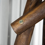 Outsunny Wooden Porch Swing with Stand, 2-Seat Patio Swing Chair with Center Table, for Garden, Poolside, Backyard Outsunny