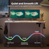 Casaphoria 48 x 24 inches Electric Standing Desk, Sit to Stand Desk with Memory Height Adjustment, Home Office Computer Desk for Writing and Games, White Casaphoria