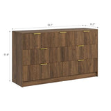 Sscaktu 7 Drawers Dresser for Bedroom，55" Wide Fluted Dresser with Deep Drawers, Modern Chest of Drawers, Mid Century Wood TV Stand Storage Organizer for Closet, Living Room, Hallway, Natural Sscaktu