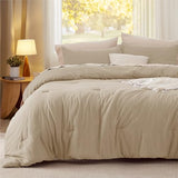Bedsure Twin/Twin XL Comforter Set, Khaki Soft Prewashed Bedding for All Seasons, 2 Pieces GentleSoft™ Bed Set, 1 Lightweight Comforter (68"x88") and 1 Pillowcase (20"x26") Bedsure