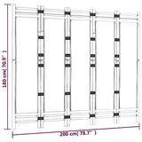 vidaXL 5-Panel Folding Room Divider in Cream White - Bamboo and Canvas Indoor/Outdoor Privacy Screen Partition - Stylish Farmhouse Decor for Living Room, Garden, Balcony - Easy to Assemble vidaXL