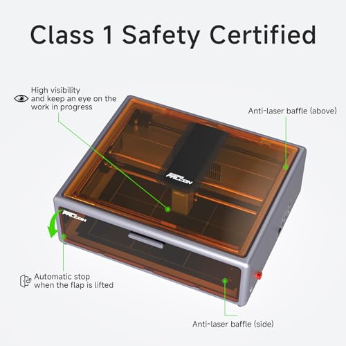 Creality Falcon A1 10W Laser Engraver, Enclosed Laser Cutter with Air Assist, HD Camera Positioning, Beginner-Friendly, Class 1 Safety Laser Engraving Machine for Wood and Metal, Acrylic Creality