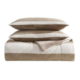 Nautica - Full/Queen Comforter Set, Soft Twill Plush Bedding with Matching Shams, Reverse to Micromink, Medium-Weight, Oeko-Tex Certified (Lawndale Brown)