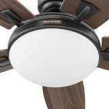 Honeywell Ceiling Fans Carmel Modern 48 Inch Ceiling Fan with Light, Remote Control Fan, LED Indoor Fan with 5 Blades, Gray Ironwood and Brown Maple Blade Finish Options, Bronze (50197-01) Honeywell