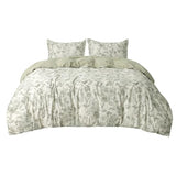 Bedsure Duvet Cover Queen Size - 100% Cotton Reversible Floral Queen Duvet Cover Set with Zipper Closure, 3 Pieces Soft & Breathable Botanical Green Bedding Set with 2 Pillow Shams 20"x26" Bedsure