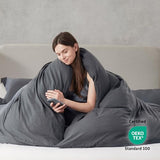 Hearth & Harbor Full Duvet Cover Set - Full Soft Prewashed Dark Grey Duvet Cover, 3 Piece Set with Zipper Closure, 1 Duvet Cover 80x90 inches and 2 Pillow Shams Hearth & Harbor
