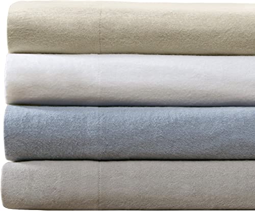 Comfort Spaces Cotton Flannel Sheets Queen Size, Ultra Soft Flannel Sheet Set with 14" Elastic Pocket , Breathable Warm Flannel Bedding, Grey Solid 4 Piece Comfort Spaces
