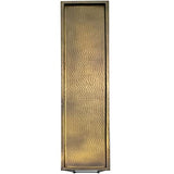 The Urban Port Aurelia 48-Inch Console Sofa Table, Artisanal Hammered Antique Bronze Tray Top, Industrial Black Iron Frame The Urban Port