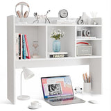 Nova Microdermabrasion Wooden Desktop Bookshelf with 6 Shelves–3-Tier Desk Organizer Hutch for Computer Desk, Home or Office (White) Nova Microdermabrasion