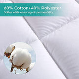 WhatsBedding Cotton Waterproof Mattress Pad Queen Size Top Down Alternative Filling Pillowtop Mattress Topper Cover-Fitted Quilted (Mattress Pad Queen) WhatsBedding