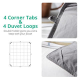 Topllen Down Feather Comforter Queen Size, All Season Duvet Insert, 100% Cotton Shell, Soft and Breathable Bedding with 8 Corner Tabs (90 x 90, Grey) Topllen