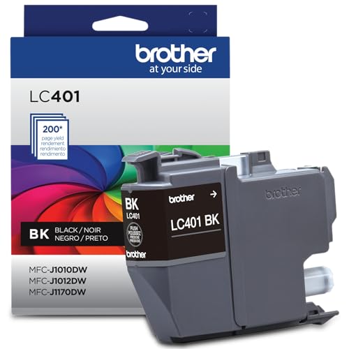 Brother Genuine LC401BK Standard Yield Black Ink Cartridge