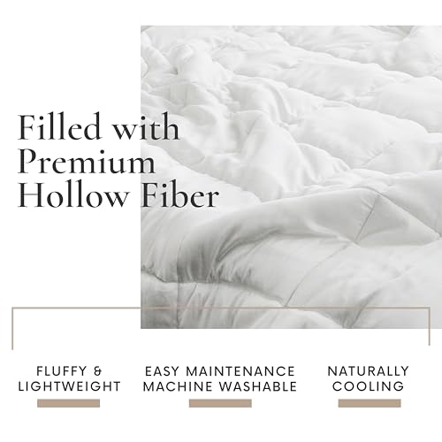 Bamboo Bay All Season Queen Size Comforter, 100% Viscose Made from Bamboo, Soft Quilted Down Alternative Duvet Insert with Corner Tabs, Breathable Cooling Bedding, 90 x 94 Inch Bamboo Bay