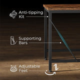 Huuger 9 Drawer Dresser, 63 Inch Dresser TV Stand for 55, 65, 70 Inch TV, Entertainment Center with Drawers, Large Long Fabric Dresser for Bedroom, Closet, Rustic Brown Huuger