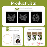 Santune Embroidery Kit Needlepoint Cross Stitch Kits for Beginners Adult Needle Point Sets with Butterfly Embroidery Patterns, Includes Step-By-Step Instructions and Accessories