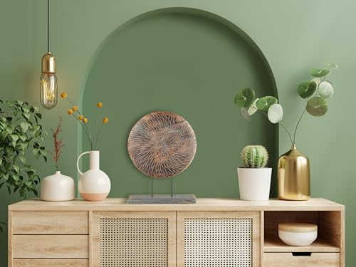 Eximious India Farmhouse Table Sculpture Home Decor Statue Mandala Carved for Modern Home 10" x 14", Living Room, Fireplace Mantel Shelf, Table and Entryway Decor Stand KHST04 Eximious India