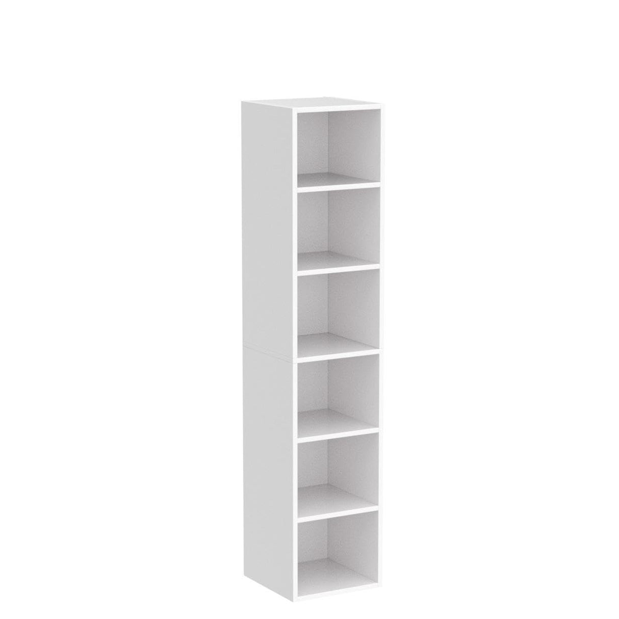 Tribesigns 70.9 Inch Tall Narrow White Bookcase with 6 Tier Cube Shelves for Space-Saving Storage Tribesigns