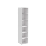 Tribesigns 70.9 Inch Tall Narrow White Bookcase with 6 Tier Cube Shelves for Space-Saving Storage Tribesigns