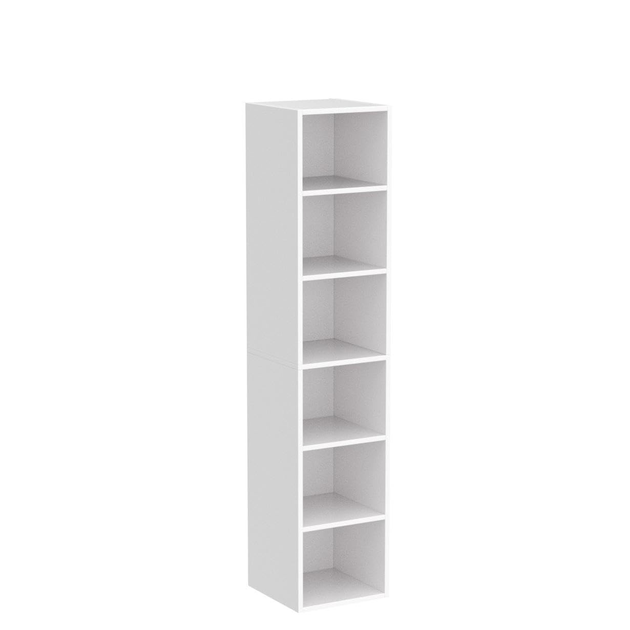 Tribesigns 70.9 Inch Tall Narrow White Bookcase with 6 Tier Cube Shelves for Space-Saving Storage - WoodArtSupply