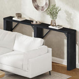 YATINEY Console Table, 63" Long Behind Couch Sofa Table, Entryway Table, Farmhouse Console Table for Narrow Spaces, Hallway, Living Room, Black CT30BB YATINEY