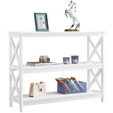 Yaheetech White 3-Tier Console Table with Storage Shelves for Entryway and Living Room Yaheetech