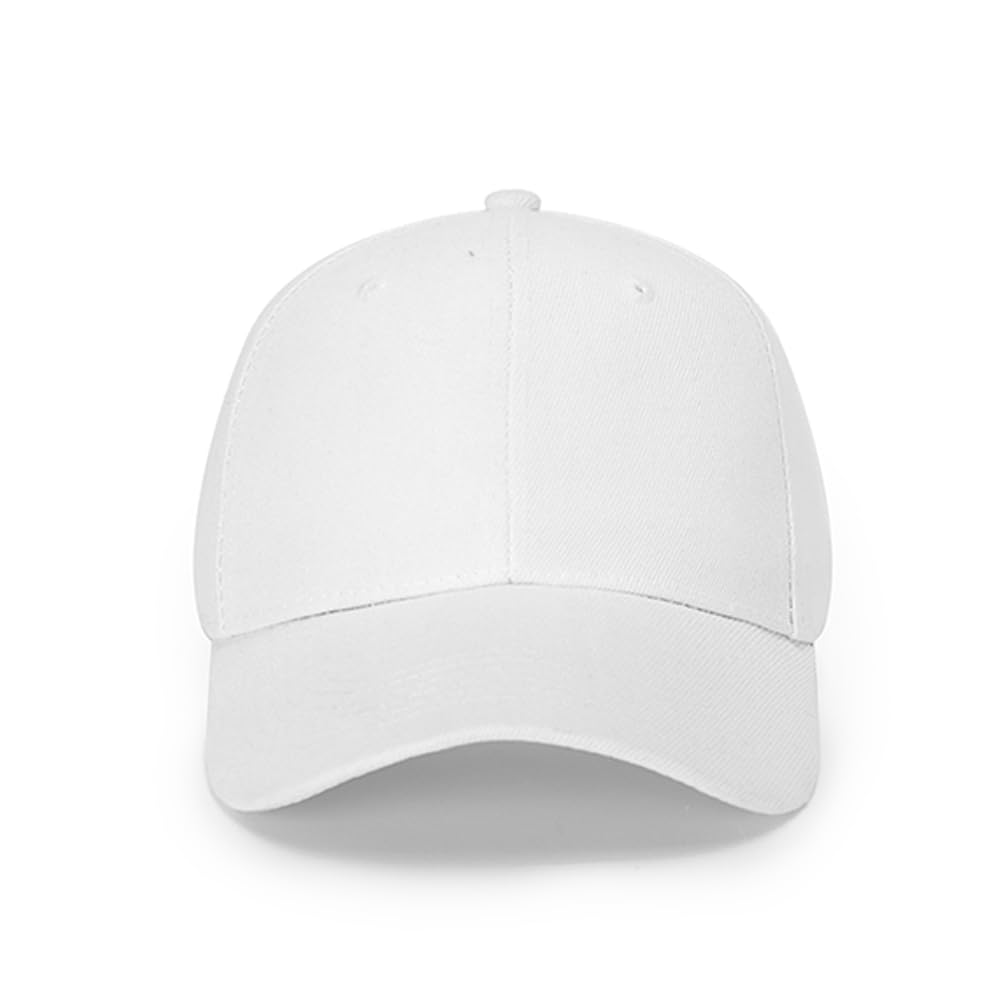 ZH Plain Baseball Caps,Adjustable Baseball Caps,Lot 12 PC Unisex Blank Design Baseball Caps White