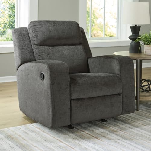 Signature Design by Ashley Kanlow Casual Manual Rocker Recliner with Track Arms, Gray Signature Design by Ashley