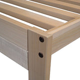 KD Frames Charleston Platform Bed - Queen Bed Frame - Unfinished Wood Bed Frame - Natural, Minimalist Bed with Slatted Headboard - Easy Assembly, No Box Spring Needed - Solid Wood Queen Platform Bed KD Frames