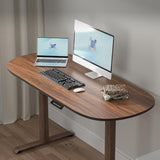 ERGO COLLECT Dual Motor Standing Desk Frame with Oval Legs, Electric Adjustable Sit Stand Desk Base for up to 70.8"x31.5" Table Tops, Sturdy Computer Desk Frame for Home Office Workstation (Walnut) ERGO COLLECT